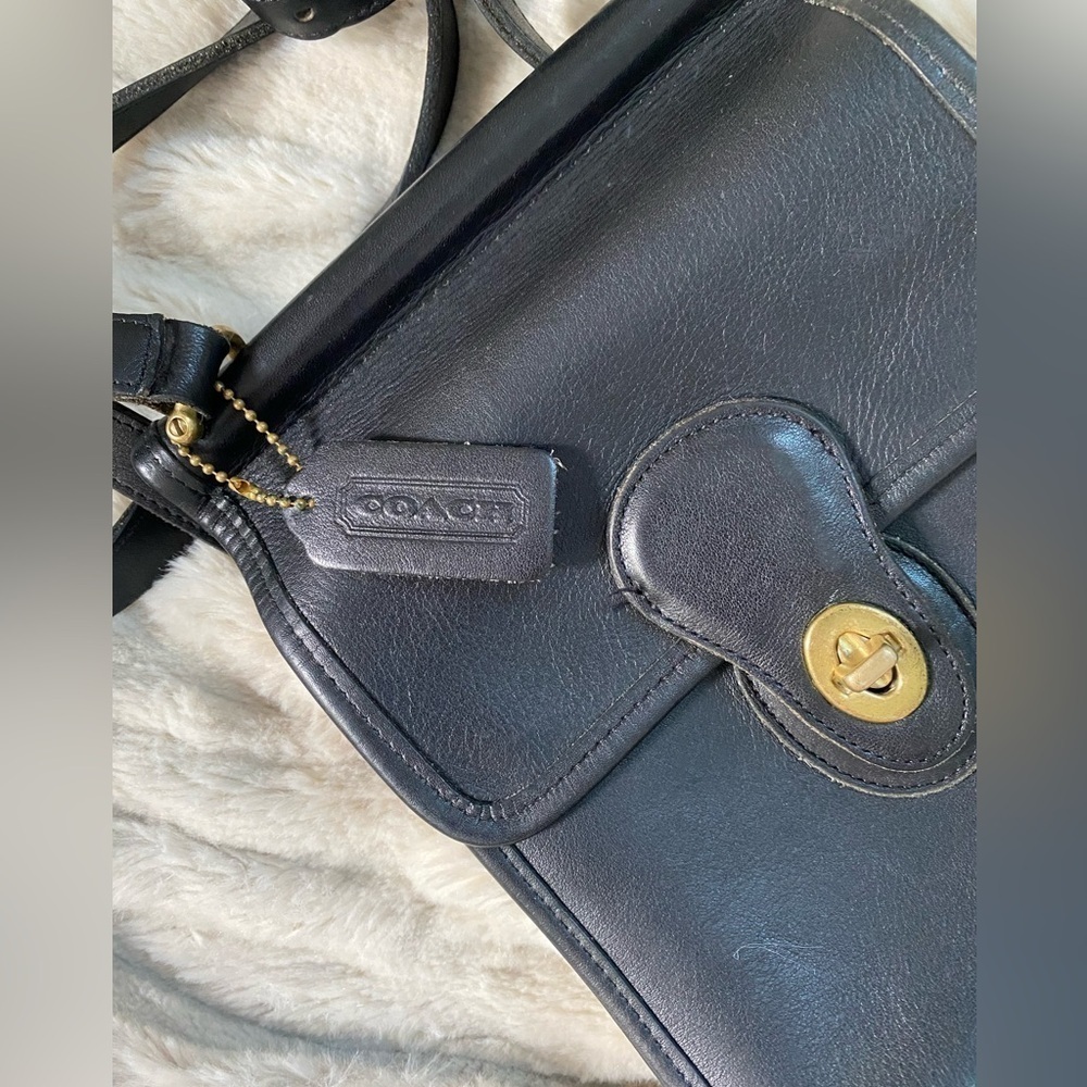 Vintage Coach Black Leather Murphy Crossbody Bag 9930 - Picture 2 of 13